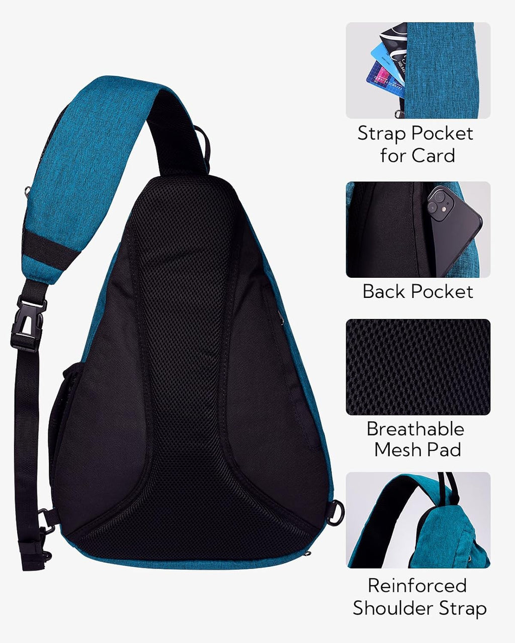 WATERFLY Large Sling Bag Crossbody Backpack Chest Pack for Men Women