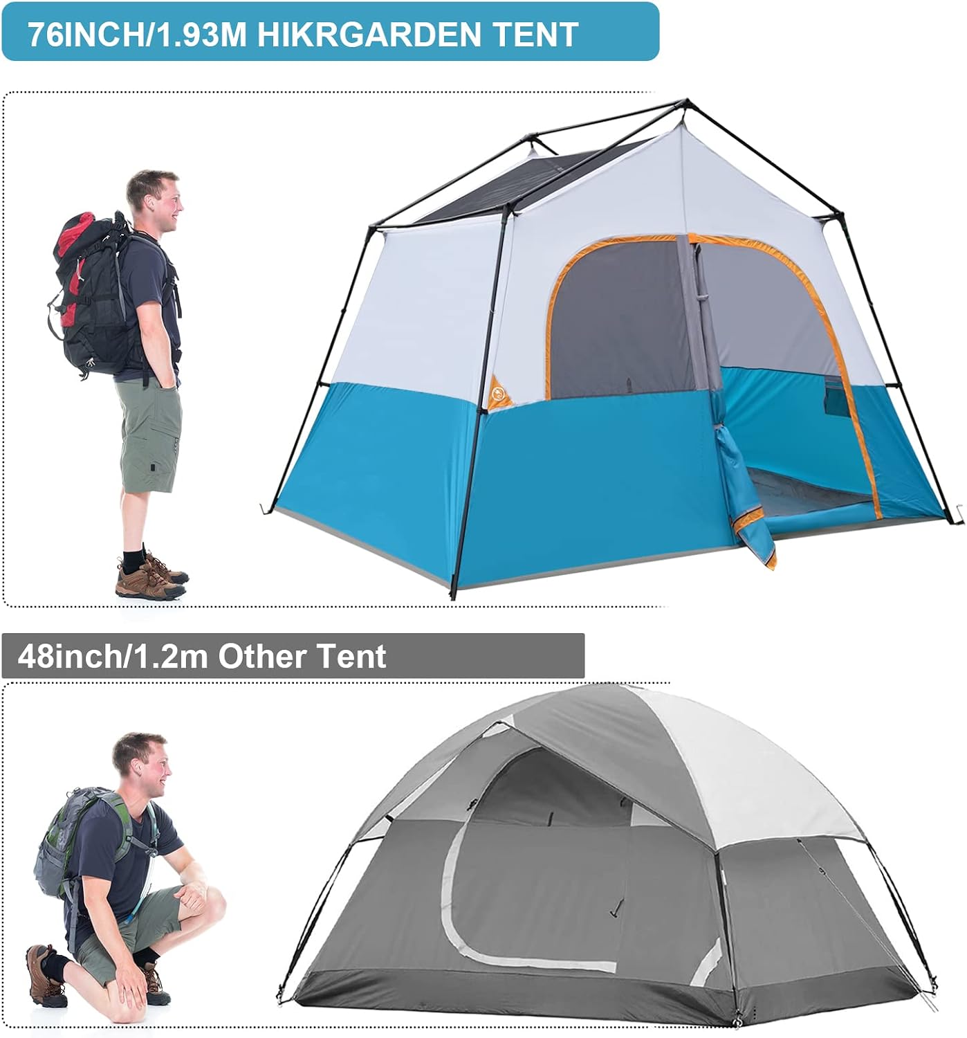 HIKERGARDEN 6-8 Person Tent for Camping Family Outdoor Cabin Tent