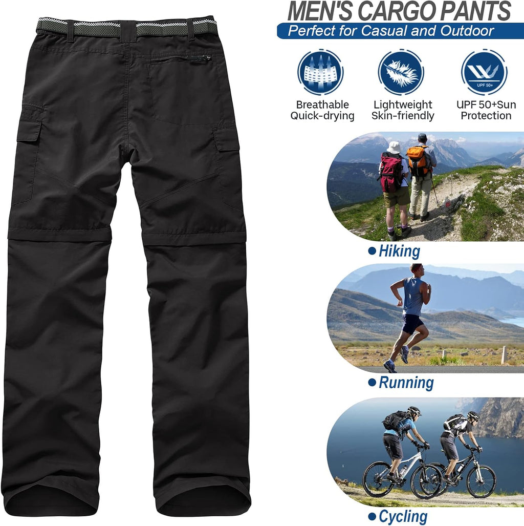 linlon Boy Scout Pants Hiking Mens Convertible Zip Off Safari Fishing