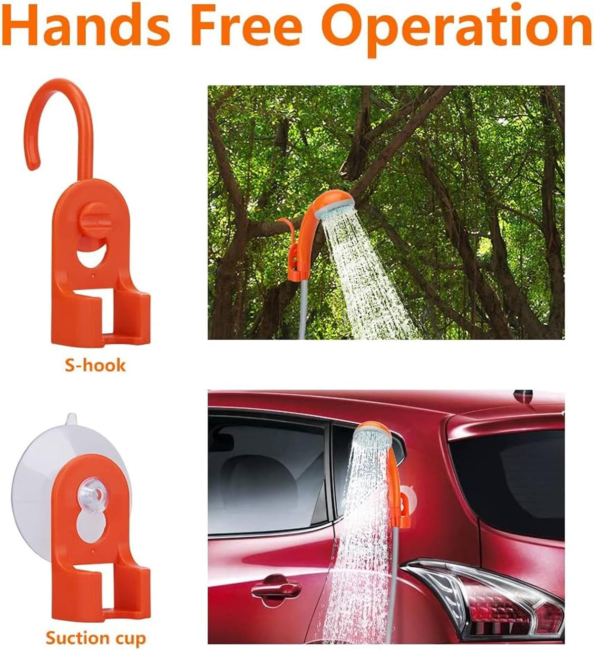 KEDSUM Portable Shower, Portable Camp Shower Pump with Rechargeable Battery, Portable Shower for Camping, Portable Outdoor Shower Head for Camping, Hiking, Traveling(+ Handheld Sprayer)