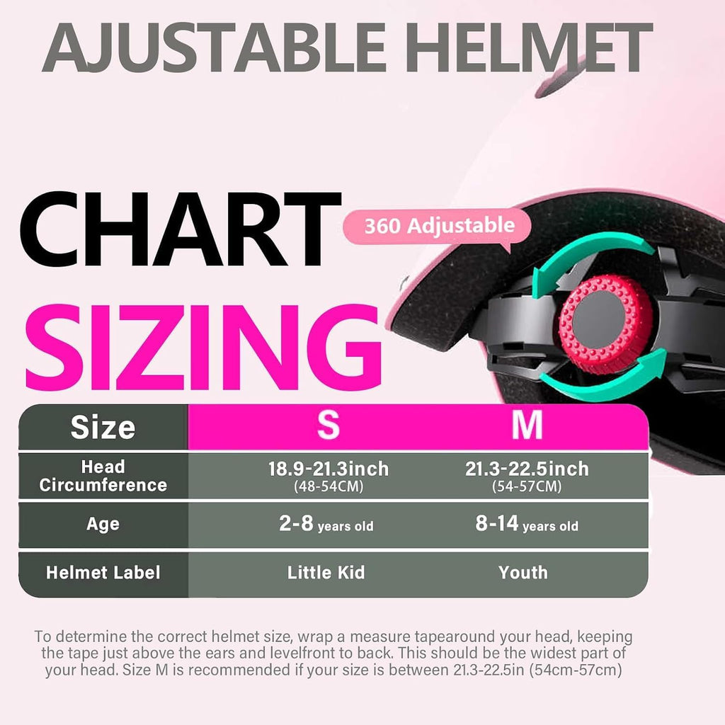 Kids Bike Helmet Set,CPSC Certified with Knee Elbow Wrist Pads Guards,Toddler Adjustable Blue Helmet for Ages 2-14 Girl Child,Sports Protective Gear Set for Bicycle Skate Scooter Rollerblading