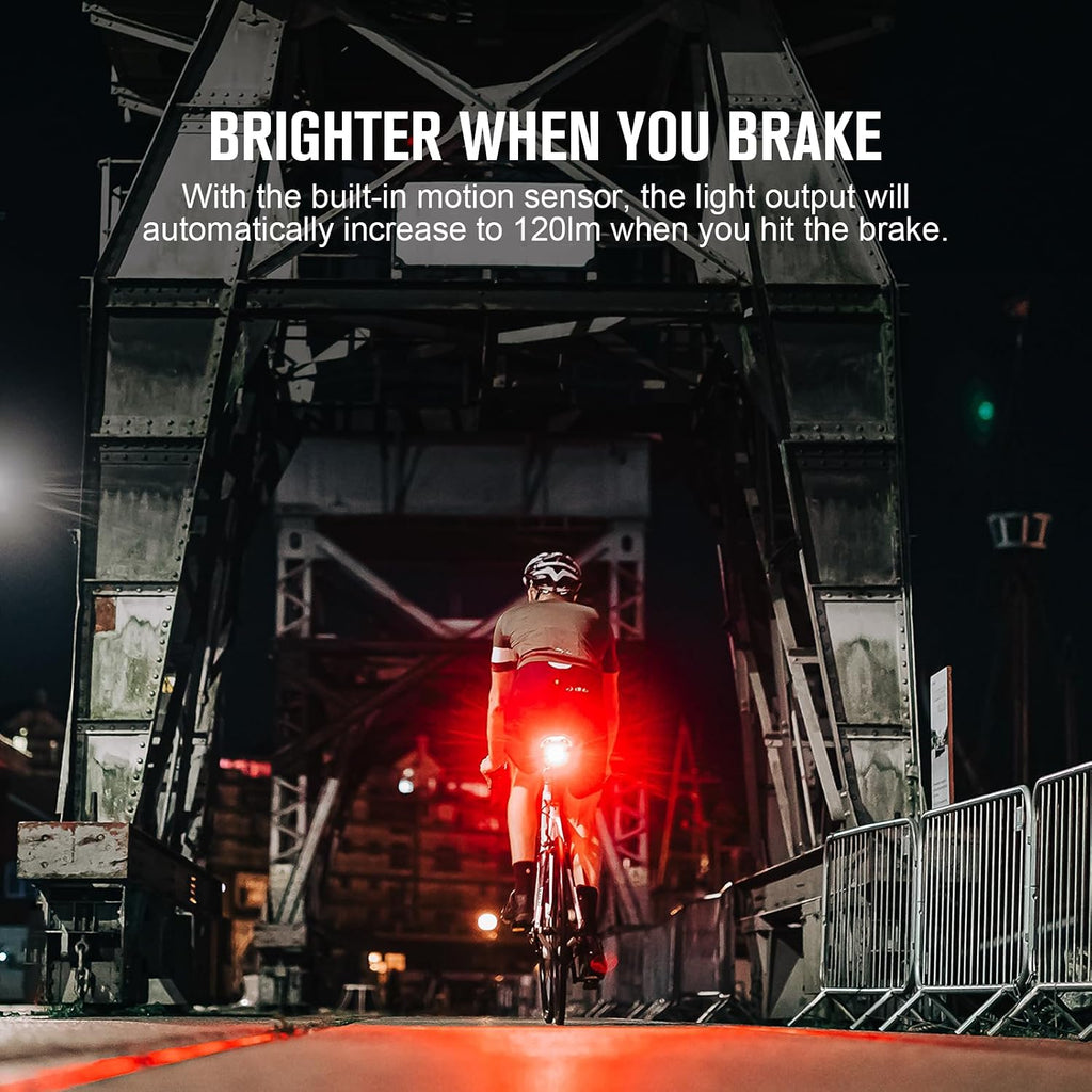 OLIGHT RN 120 C Bike Lights, 120 Lumens Tail Light 260 Degree Visibility, 1500m Viewable Range, USB Rechargeable Bike Break Light, IPX6 Waterproof, Road and Urban Cyclists