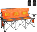 ANTARCTICA GEAR Heated Double Camping Chair with 12V 15000mAh Battery Pack - Heavy-Duty XL Folding Bench for Outdoor, Campsites, Tailgating - Portable Heated Seating with Adjustable Warmth