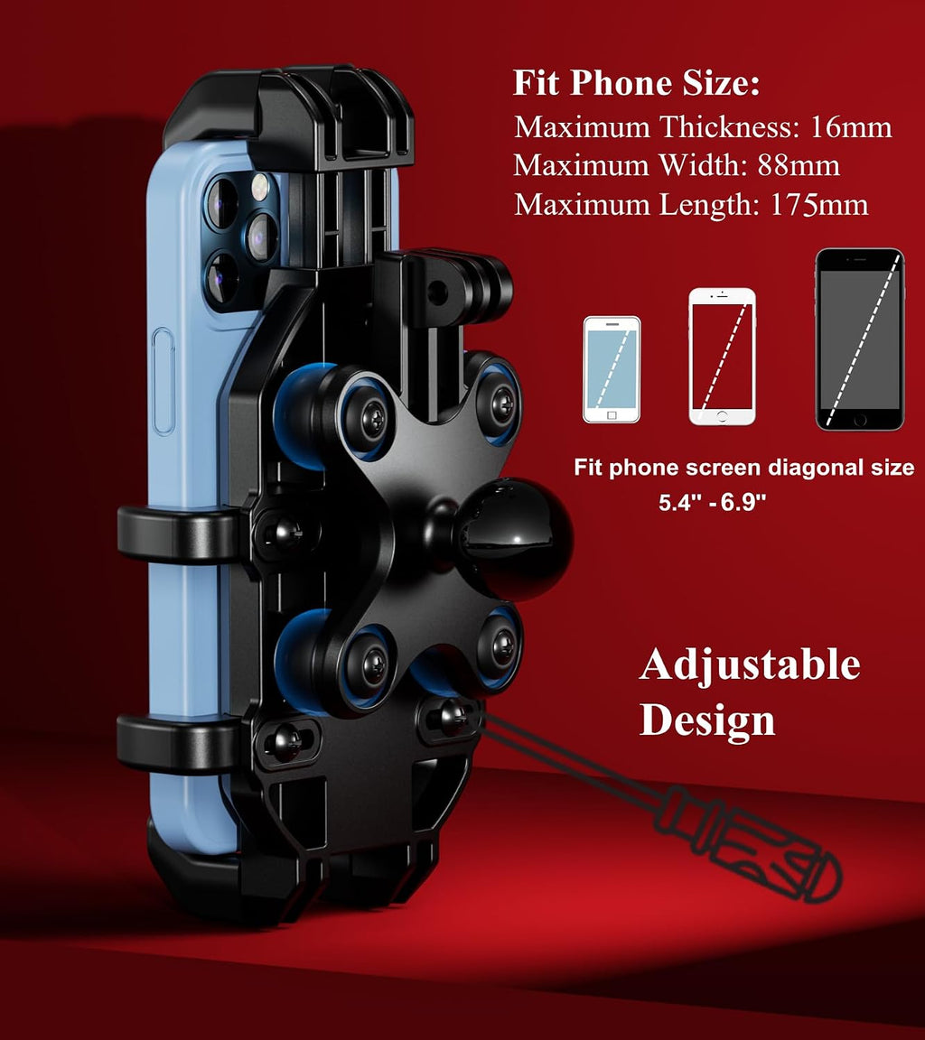 BRCOVAN Motorcycle Fork Stem Phone Mount with Vibration Dampener