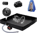 Upgraded Portable Shower Pan 41" x 41" x 5" with Mesh Storage Bag, Foldable Camping Shower Base & Floor with Detachable Drain Pipe Ideal for Camping, RV, Outdoor, Indoor and Portable Shower Stall
