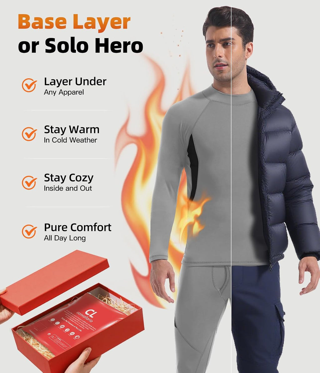 Mens Thermal Underwear Long Johns Set Cold Weather Hunting Base Layer