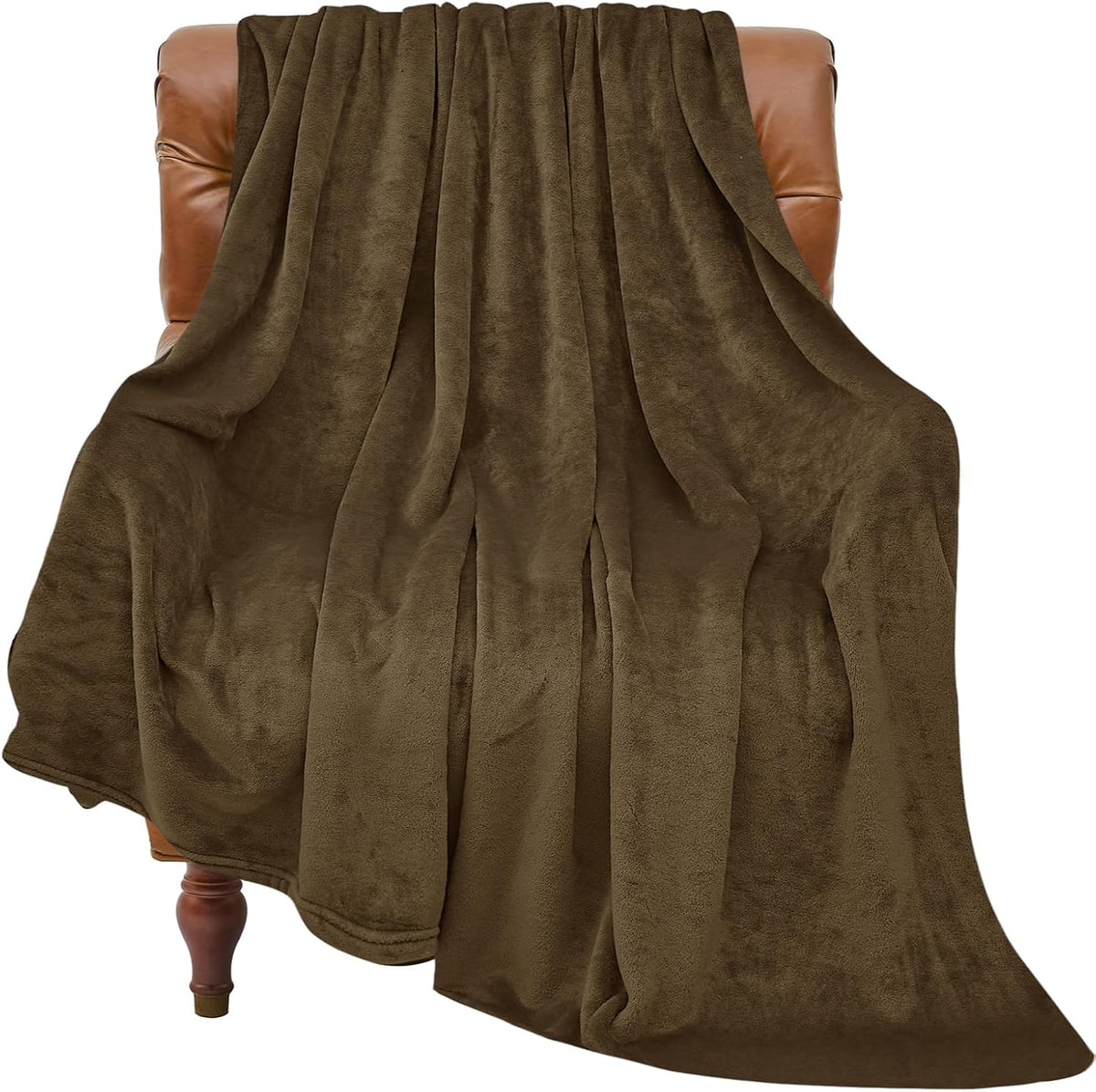 BEDELITE Fleece Blanket Soft Plush Throw for Couch Brown Cow 50"x60"