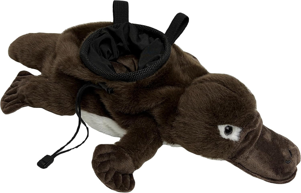 Platypus Climbing Chalk Bag, Cute Plush Animal Chalk Bag with Drawstring Closure & Adjustable Belt Loops, Chalk Bag for Rock Climbing Bouldering, Unique Climbing Gear Gift for Climbers
