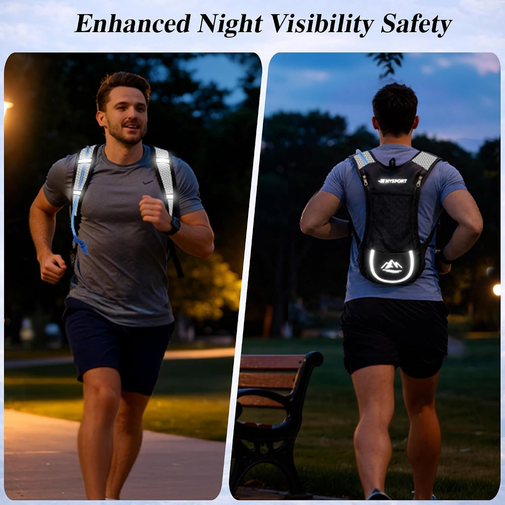 Lightweight 2 Pack Hydration Backpack with 2L Water Bladder for Hiking | Breathable Reinforced Shoulder Straps, Odorless & Explosion-Proof Bladder, 3 Layer Pockets Water Bag, for Running Cycling
