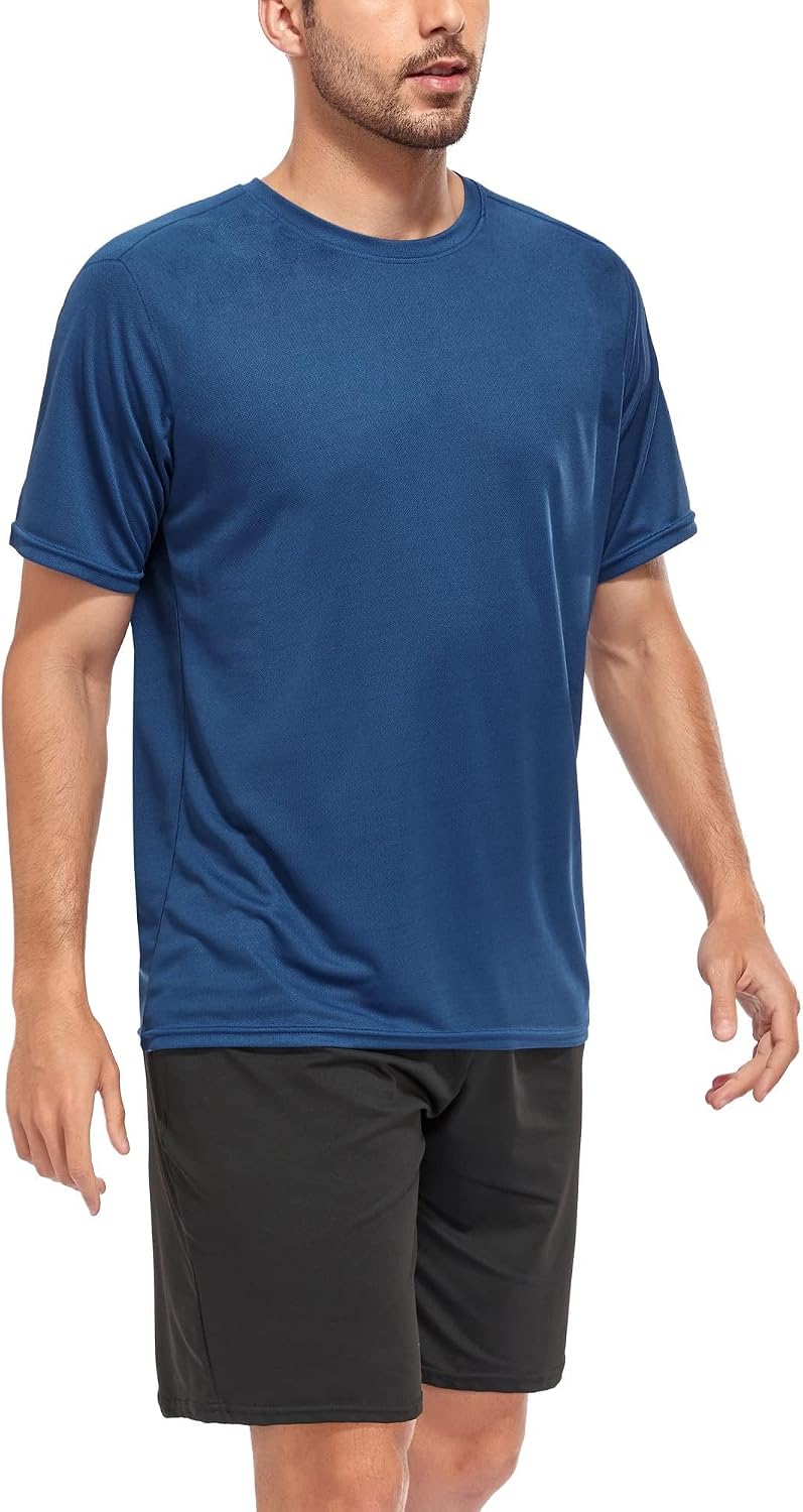 Kinglaman 1/4/5/6 Pack Men's Workout Gym Dry Fit Short Sleeve T Shirts