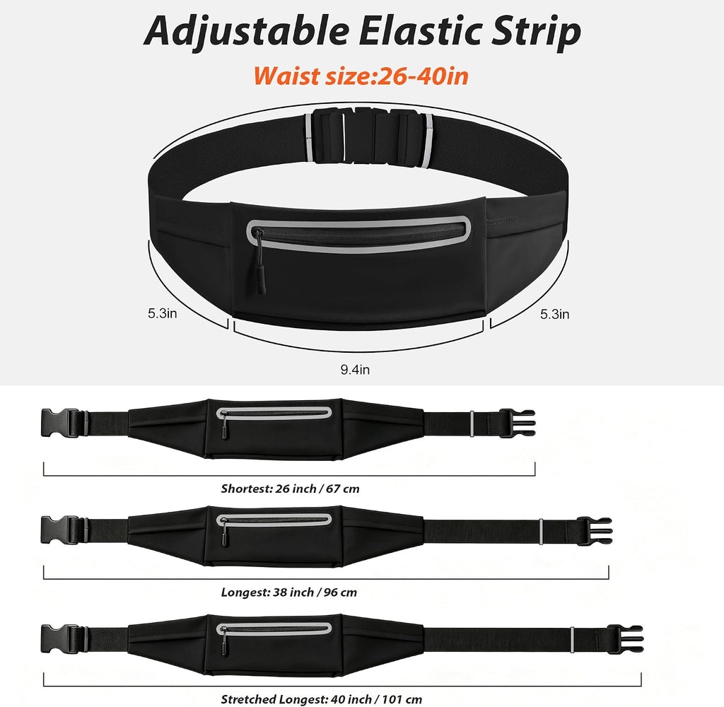 Slim Running Belt for Women Men,Phone Holder Waist Pack,Runners Fanny Pack