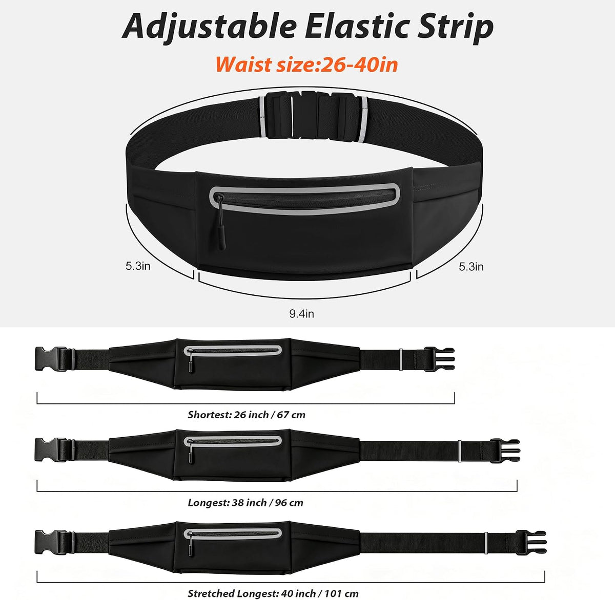 Slim Running Belt for Women Men,Phone Holder Waist Pack,Runners Fanny Pack