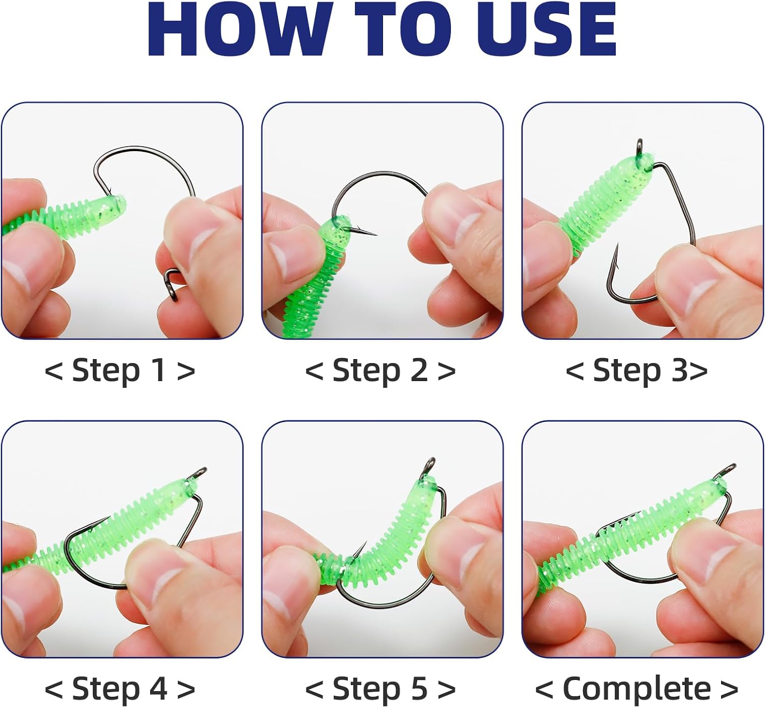UCEC EWG Fishing Hooks, Offset Worm Hooks for Bass Fishing Hook Texas Rig