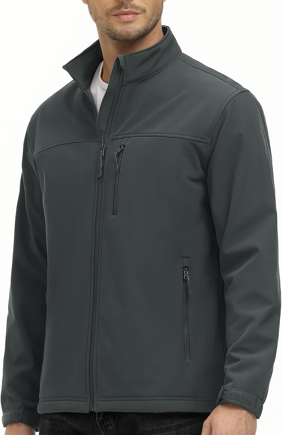 MAGCOMSEN Mens Lightweight Softshell Jacket Fleece Tactical Waterproof Coat