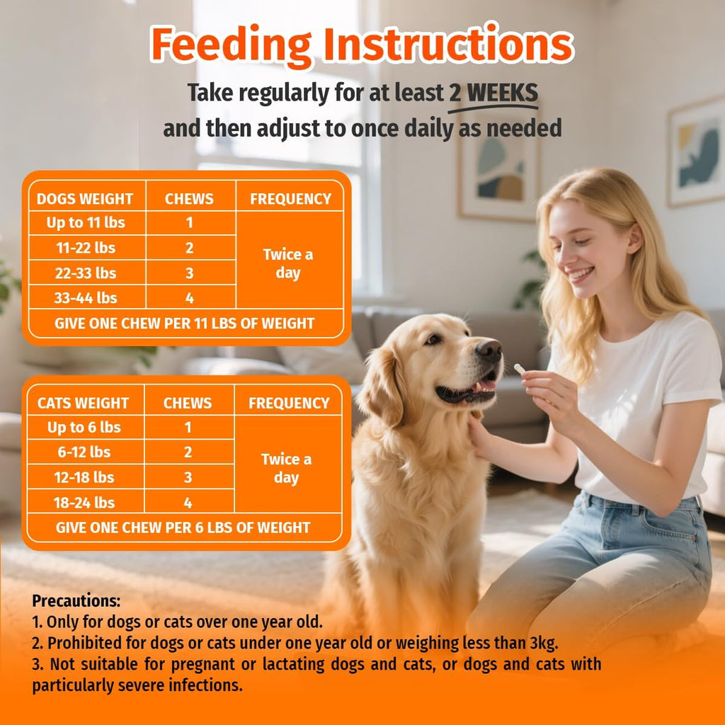 Dog Allergy Relief Chews - Dog Itch Relief - Relieves Rash, Heals Wounds, Soothes Inflammation, Treats Bites, Scratches, Cat Wound Care - 10 Chews