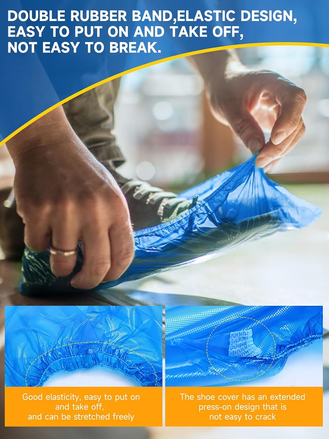 TOOSOFt Shoe Covers Disposable Non Slip Plastic Pack of 300 (150 Pairs)