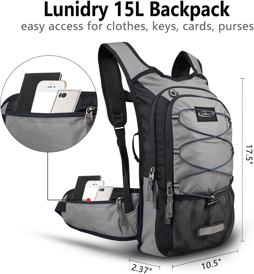 Hydration Backpack with 3L Water Bladder, Small Hydration Pack Backpack for Men Women, Lightweight Water Backpack with Cooler Layer for Running, Biking, Hiking