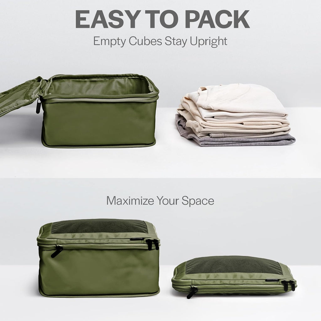 Aerotrunk Compression Packing Cubes for Travel, 6-Pack, Olive