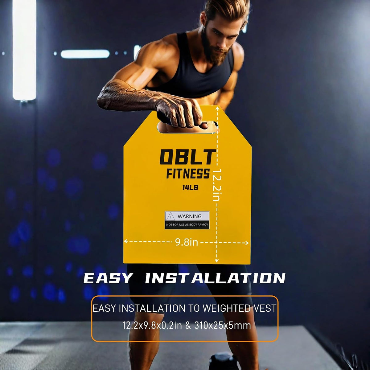 OBLT Weight Vest Plates - Vest Plates for Full-Body Strength Training, 5.5/9.3/14/19 LBS Weighted Vest Plates Suitable Crossfit,Outside and Fitness Man& Women Training