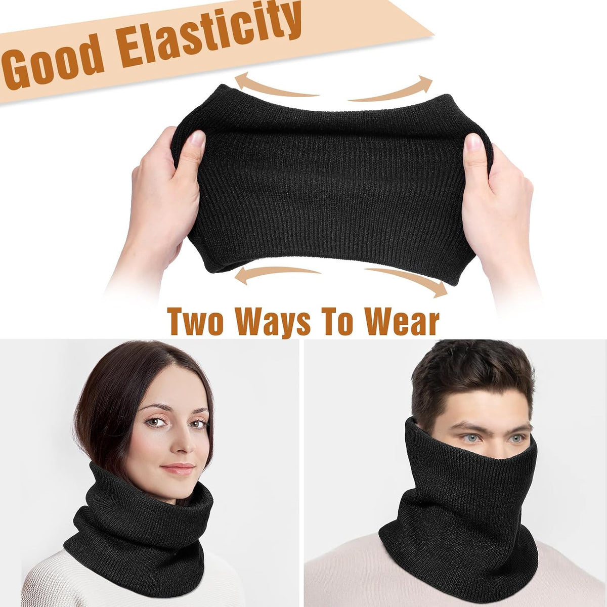 Fivali Winter Neck Warmer Gaiter for Men Women: Thick Windproof Neck Scarf