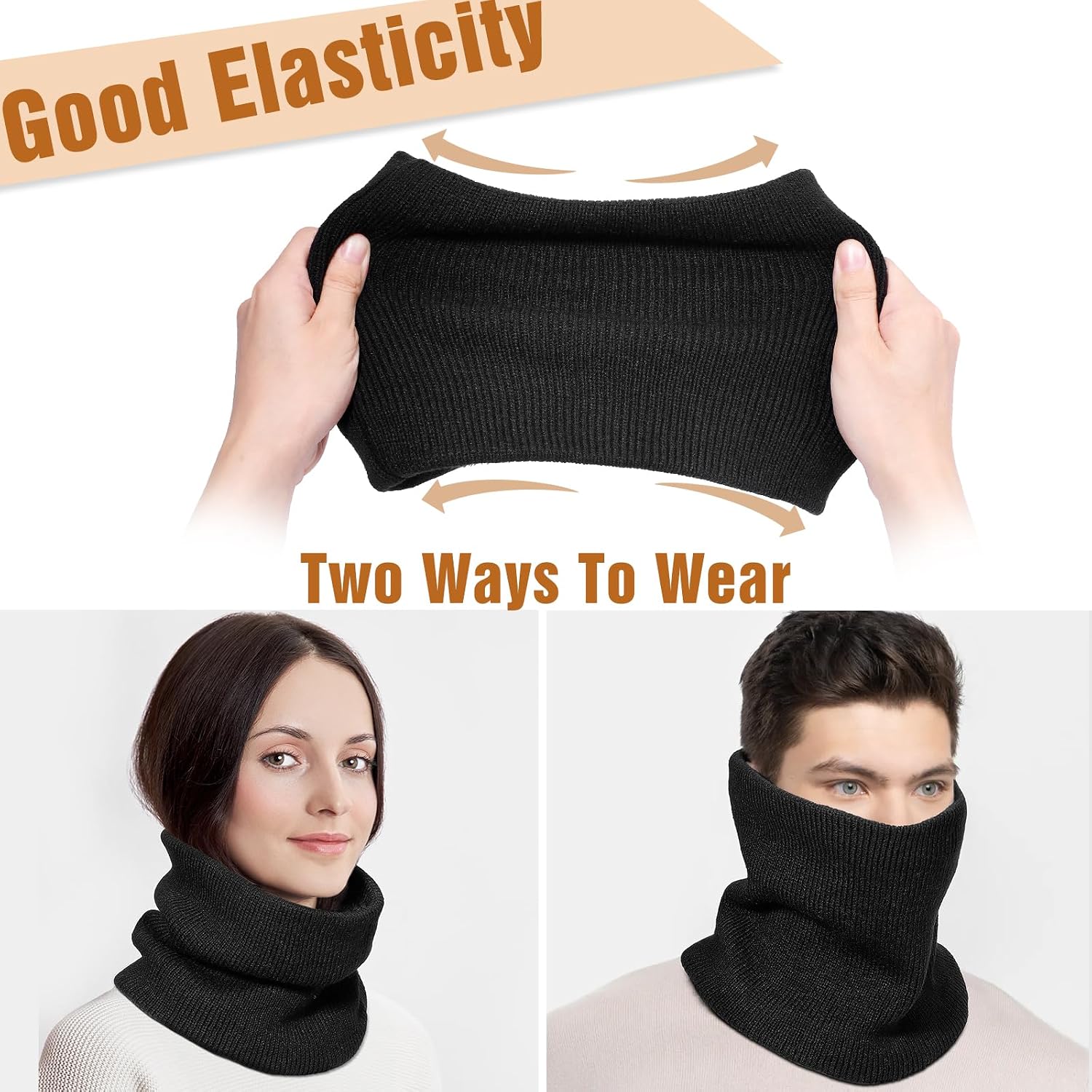 Fivali Winter Neck Warmer Gaiter for Men Women: Thick Windproof Neck Scarf