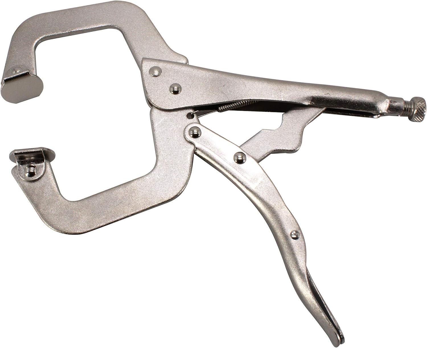 HFS (R) 6 pc - 11” C-Clamp Locking Pliers, with Swivel Pads Heavy Duty C-Type Locking Plier Table for Welding and Woodworking