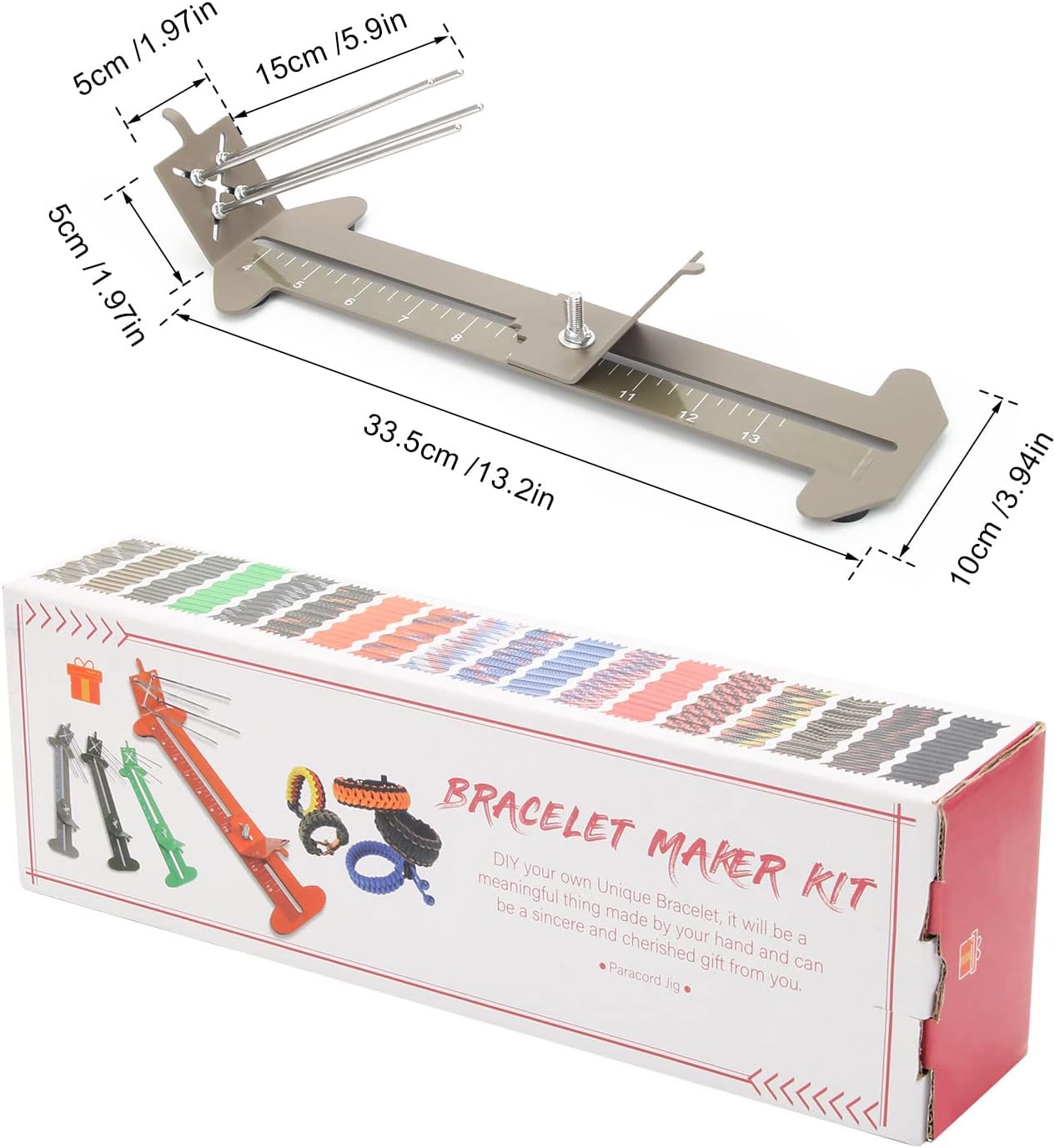 2 in 1 Paracord Bracelets Kit, Paracord Jigs and Tools, Monkey Fist Jig