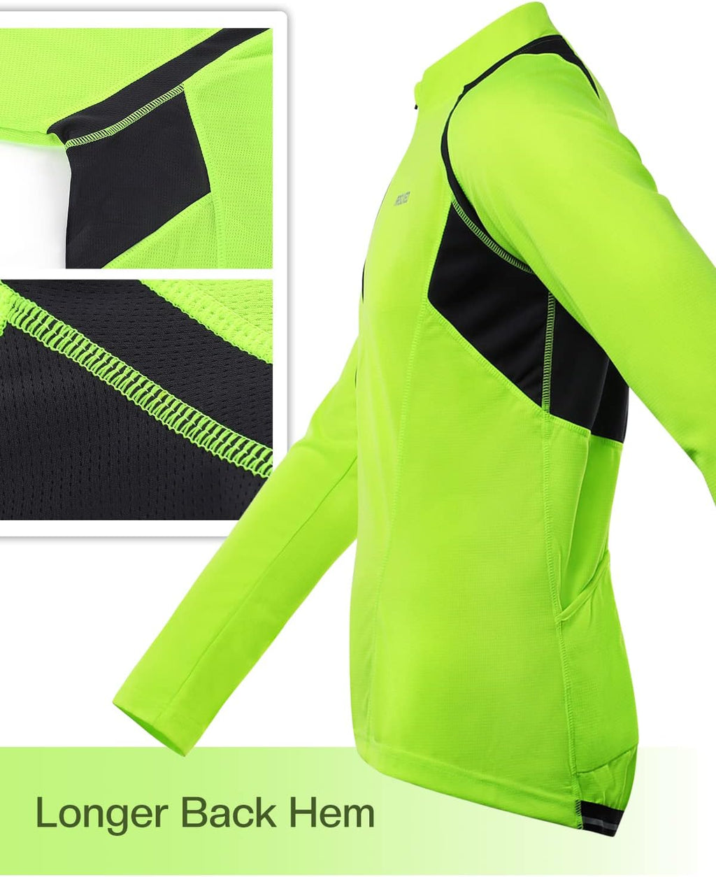 ARSUXEO Men's Half Zipper Cycling Jerseys Long Sleeves Mountain Bike Shirts 6031