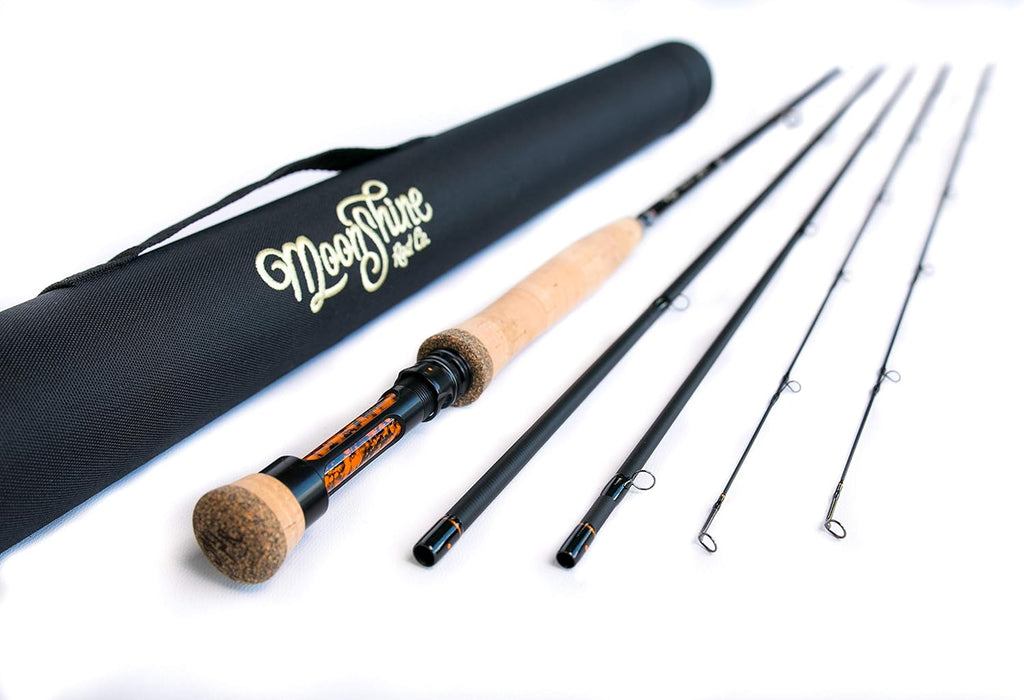 Moonshine Rod Company Fly Fishing Rod with Carrying Case and Extra Rod Tip
