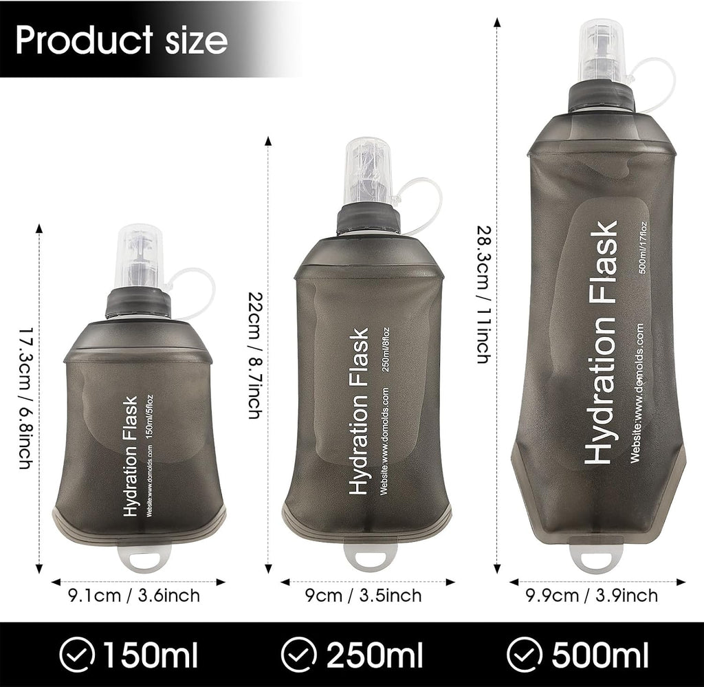 GUYI GYGYL Soft Flask Collapsible Water Bottle for Sports, 250ml Grey 2pcs