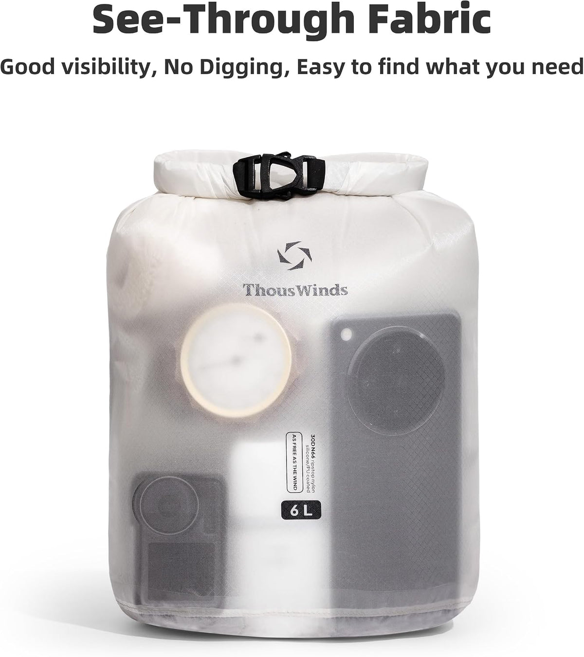 Thous Winds Ultralight Dry Bag, (3L,6L,12L,24L,36L) Waterproof Storage Sacks for Organization, Backpacking, Travel, Boating, Gear Protection