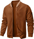 Wizoat Mens Casual Jacket Loose Fit Lightweight Jacket Varsity Bomber Jacket with Zipper
