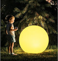 20-inch LED Glowing Ball Light, Large Rechargeable Globe Orb Light Outdoor