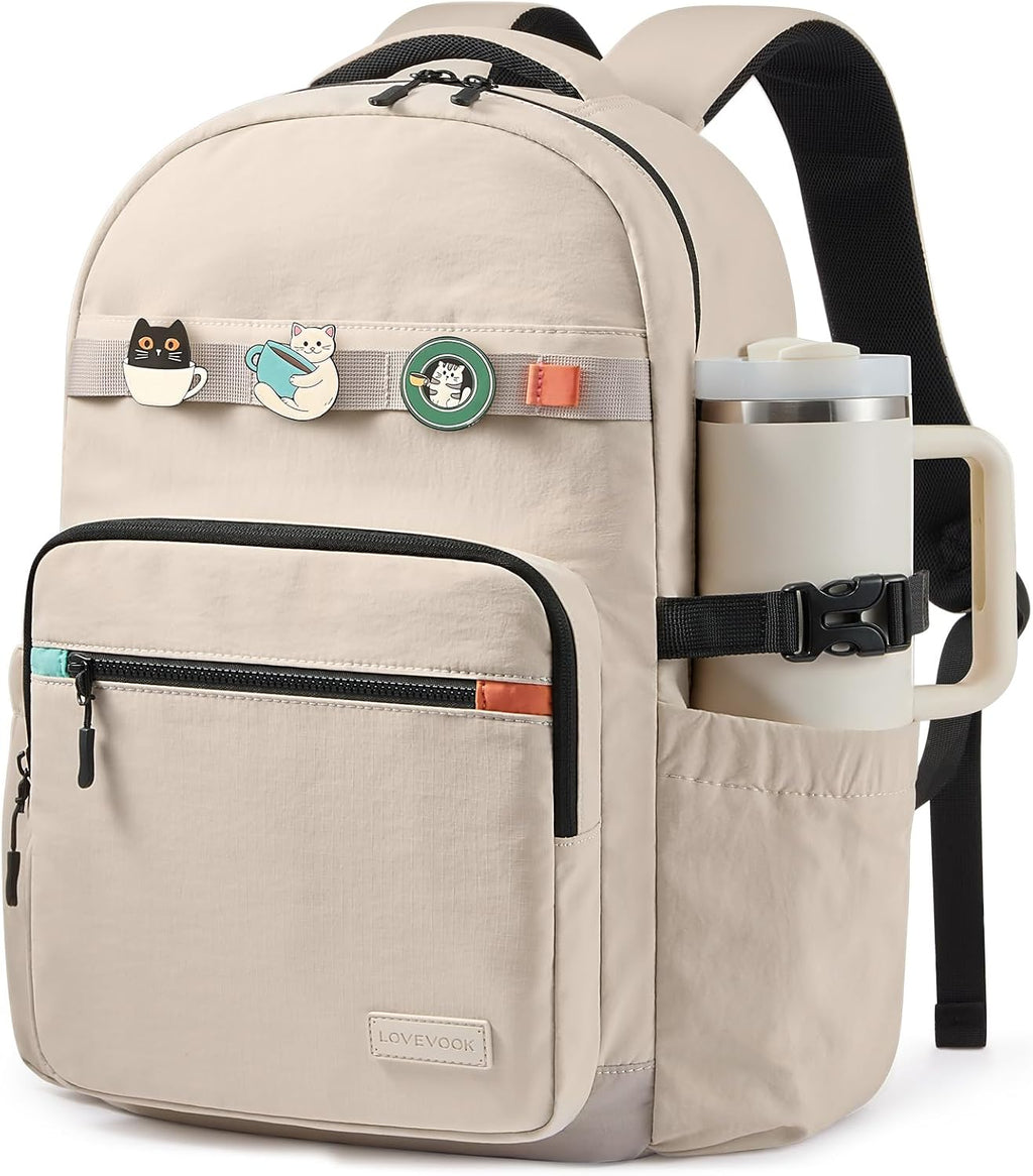 LOVEVOOK Laptop Backpack for Women Work Teacher with Tumbler Holder