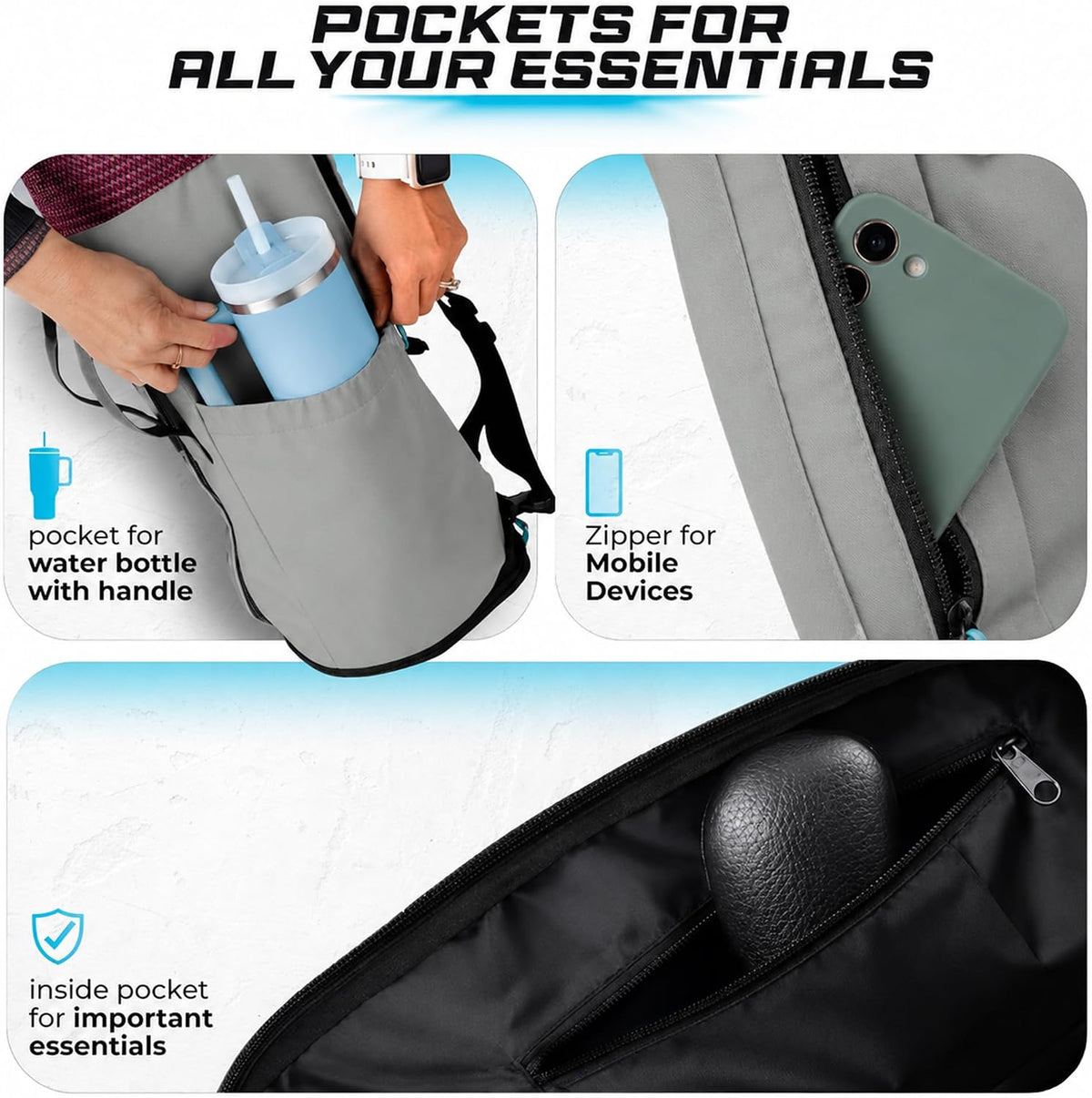 MAGNILAY Expandable Yoga Mat Bag, Adjustable Strap, Black, Large