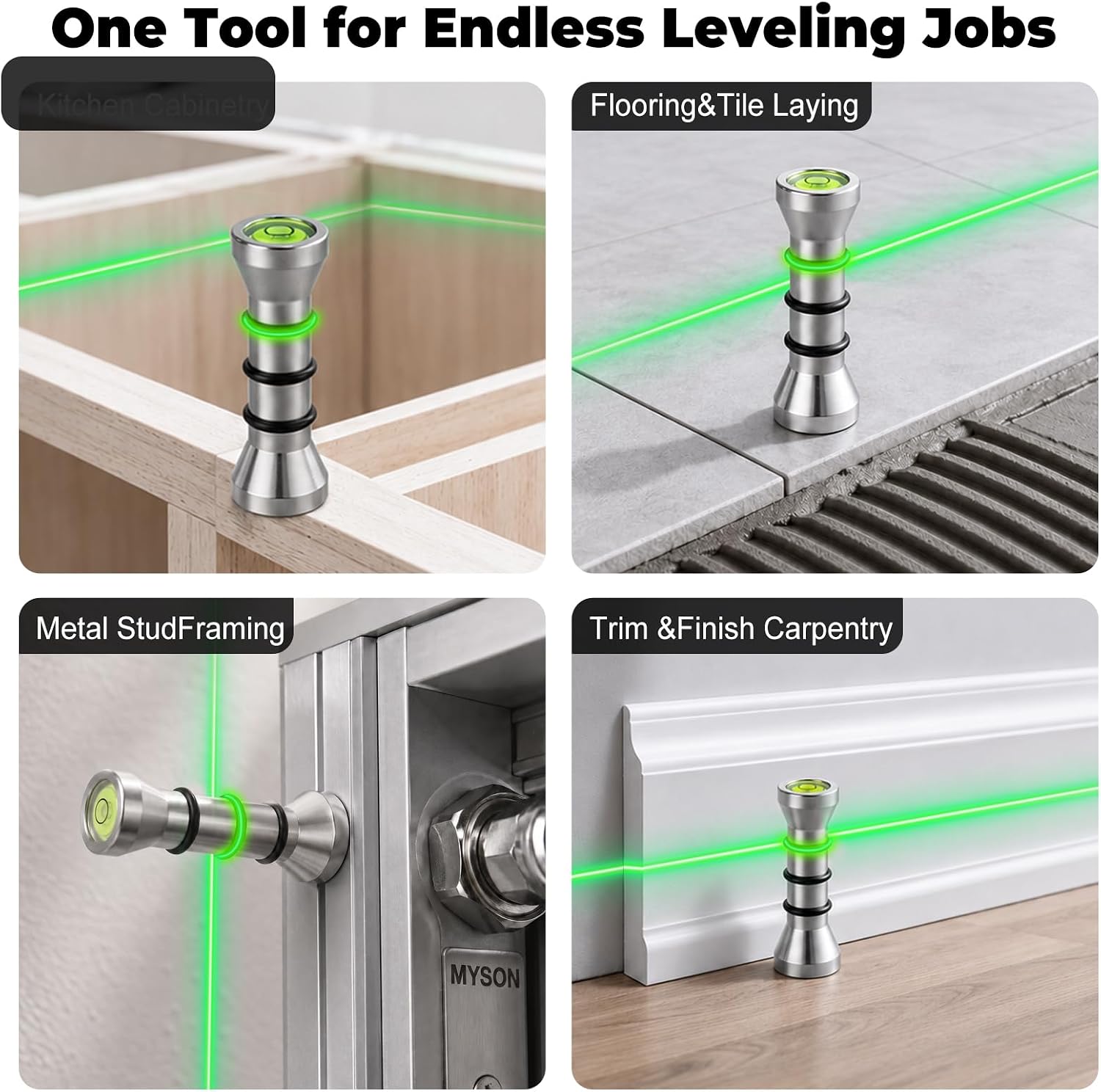 Laser Level Markers Pins, Magnetic Alignment Setup Blocks for Kitchen