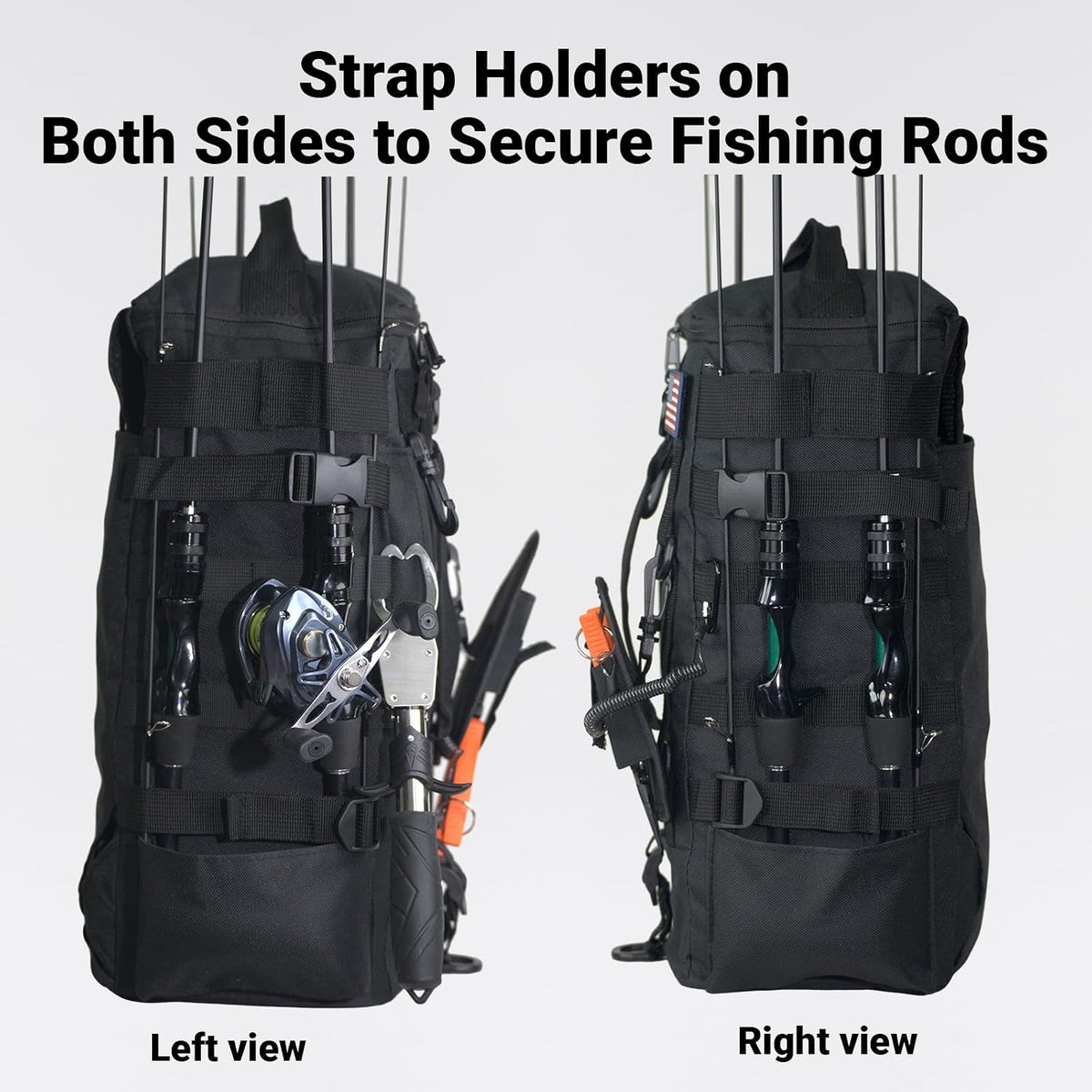 kokkoya Small Fishing Backpack with 2 Rod Holders, 16L Kayak Tackle Bag