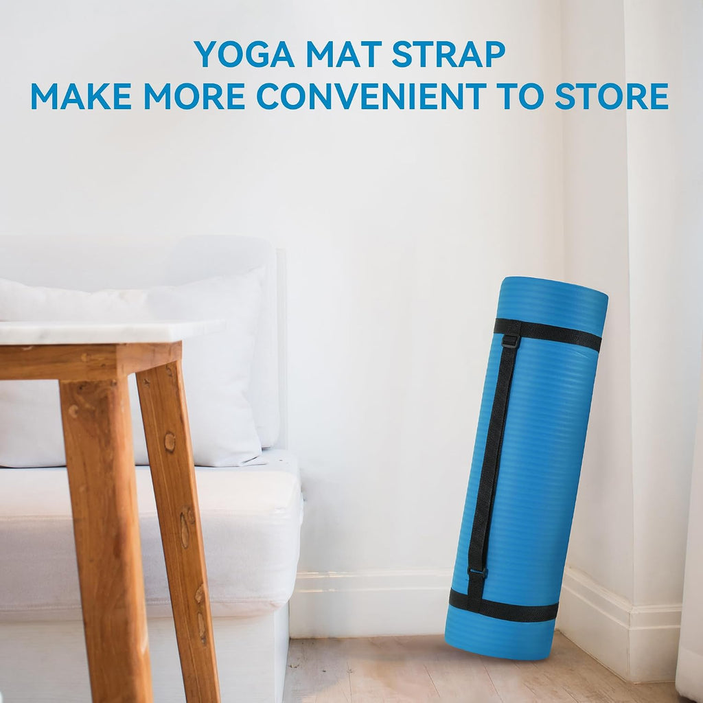 Fitvids 1/2-inch Thick High Density Exercise Yoga Mat with Carrying Strap
