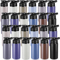 Foaincore 24 Pack Aluminum Water Bottles Bulk,17 oz Reusable Metal Lightweight Water Bottle with Leakproof Flip Lid & Carry Handle,Bulk Sports Bottles for Gym,Cycling,Hiking,Travel