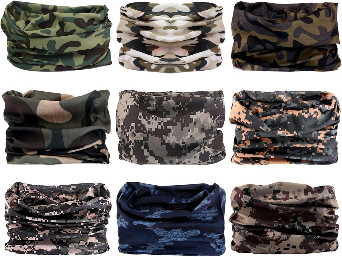 Neck Gaiter for Men Women Headwear Bandana Head Wrap Face Scarf Mask Cover Warmer Balaclava-Seamless & Versatile