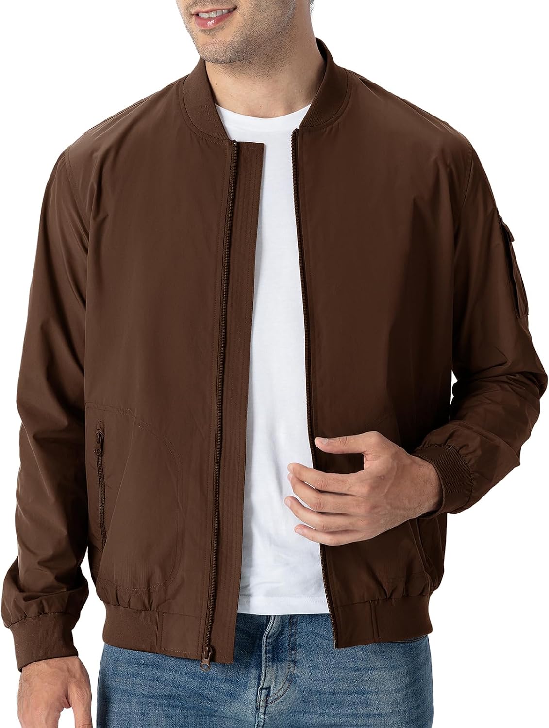 TBMPOY Men's Lightweight Jackets Casual Dress Golf Bomber Windbreaker Fall