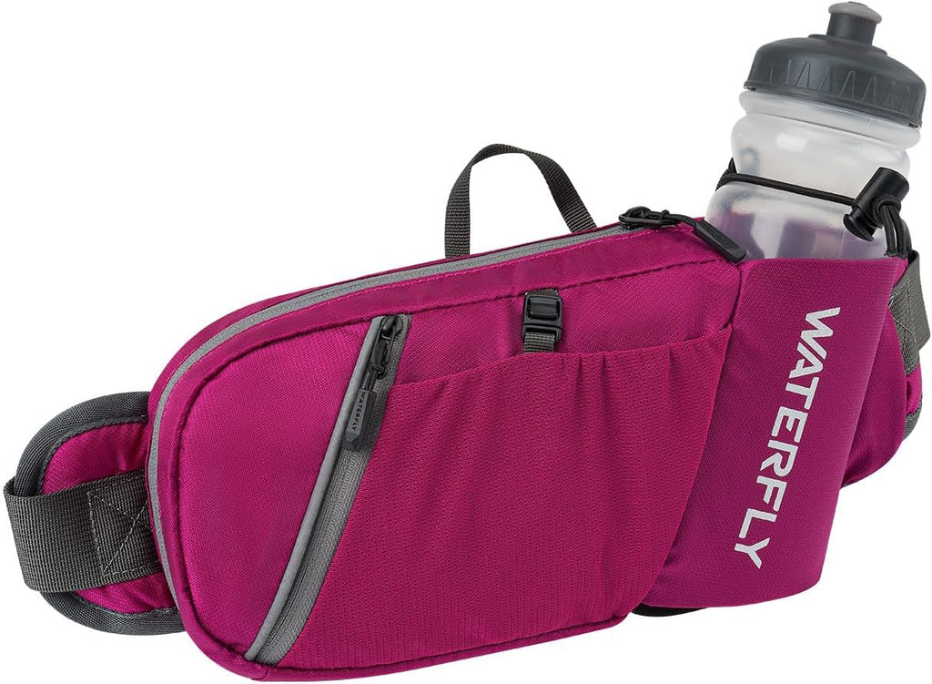 WATERFLY Water Bottle Fanny Pack, Hiking Hydration Belt for Women Men