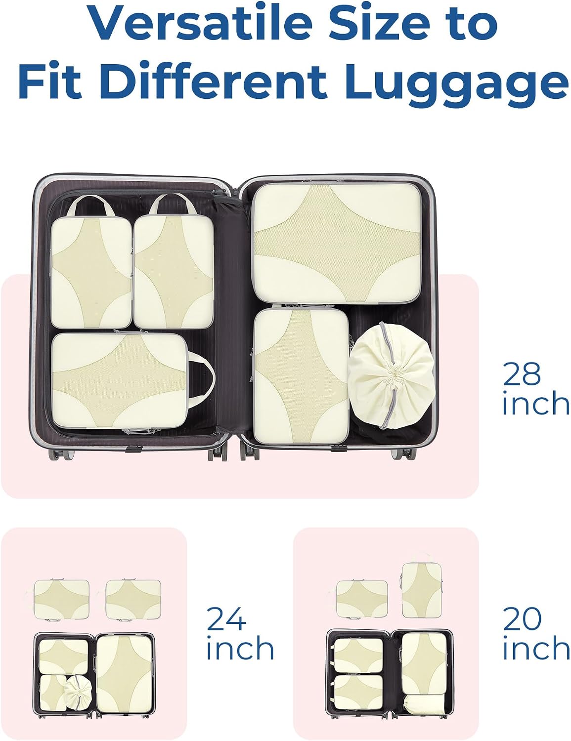 Bagsmart Compression Packing Cubes, Travel Bag Cruise Ship Essentials