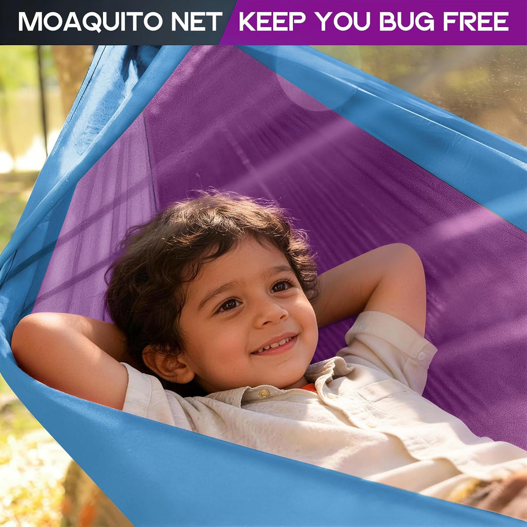Camping Hammock Mosquito Net,Double & Single Portable Hammocks for Small Hammocks with 2 Tree Straps,Hammock Tent for Travel Camping,Camping Accessories for Indoor Outdoor Hiking Backpacking