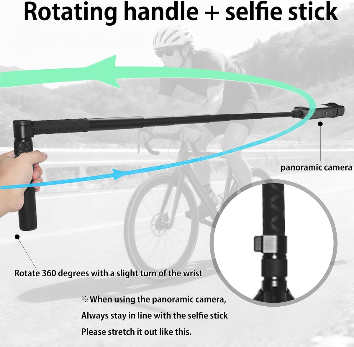 Bullet Time Handle Tripod for Insta360 X5 X4, 47" Selfie Stick
