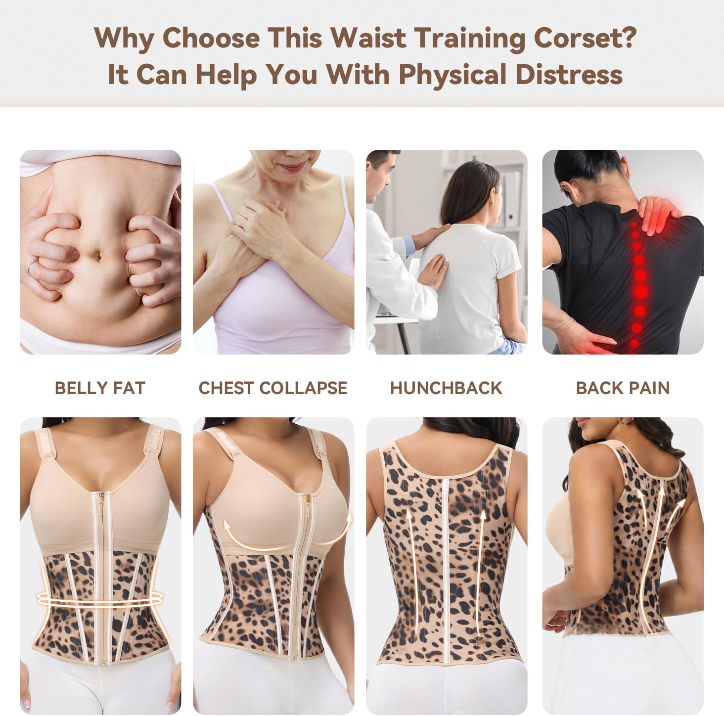SHAPSHE Waist Trainer Corset for Women Tummy Control Body Shaper with Bra