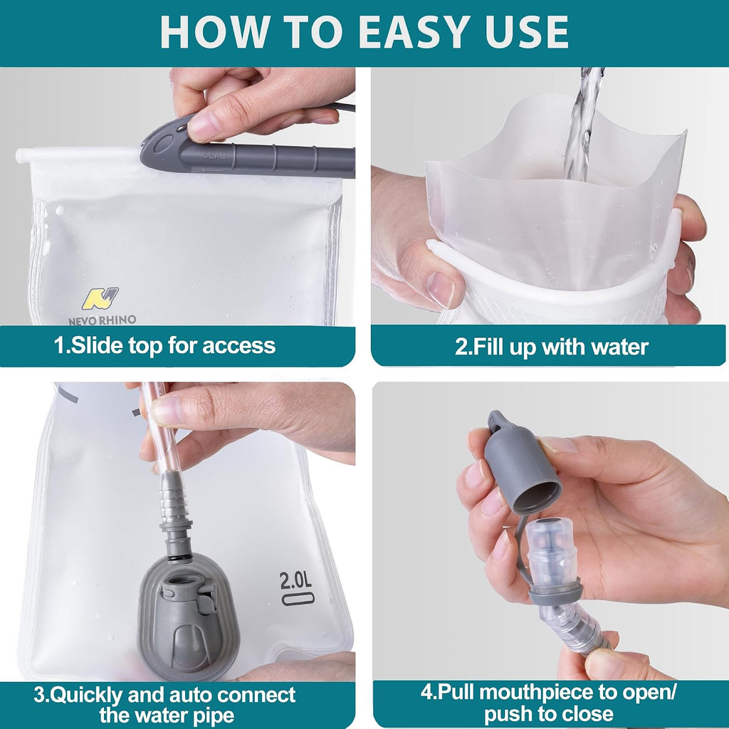 N NEVO RHINO Hydration Bladder 1.5L-3L Kit, Water Bladder for Running Vest