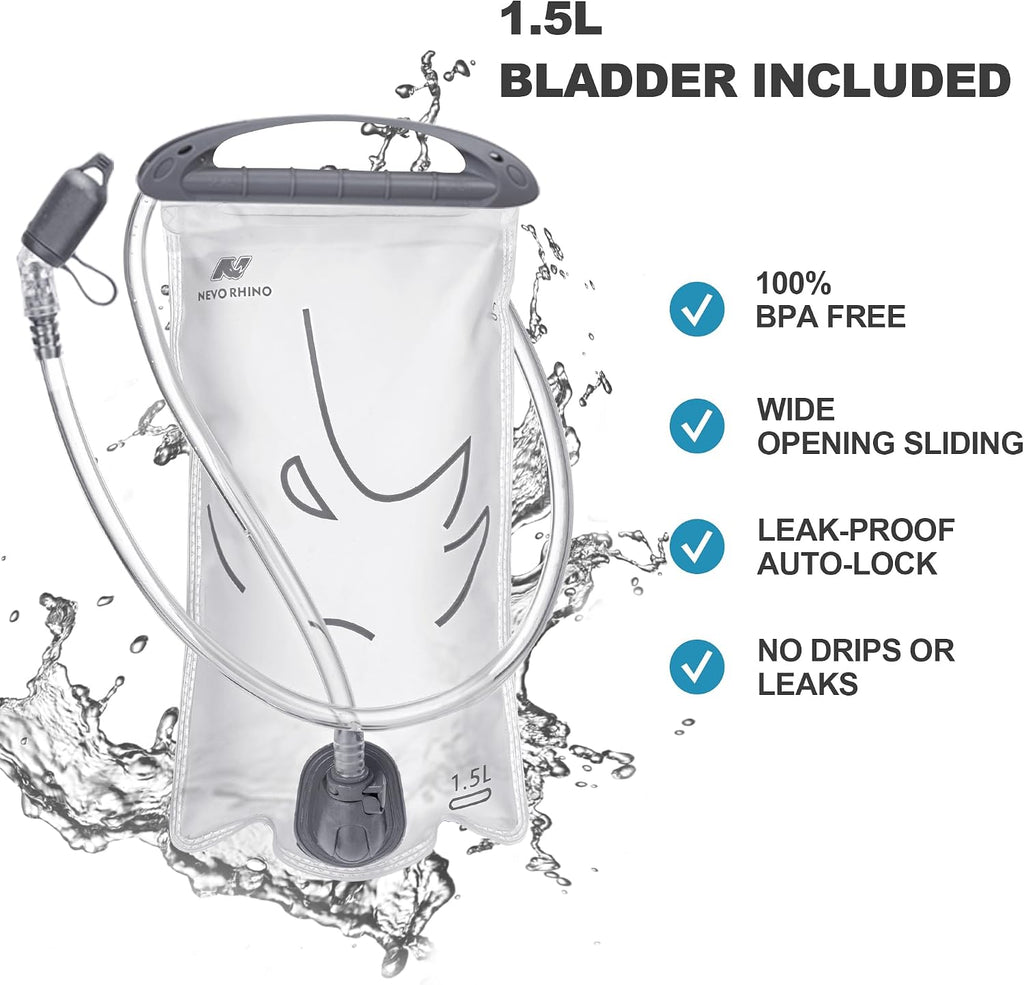N NEVO RHINO Hydration Backpack with 50 oz /1.5L Water Bladder Backpack