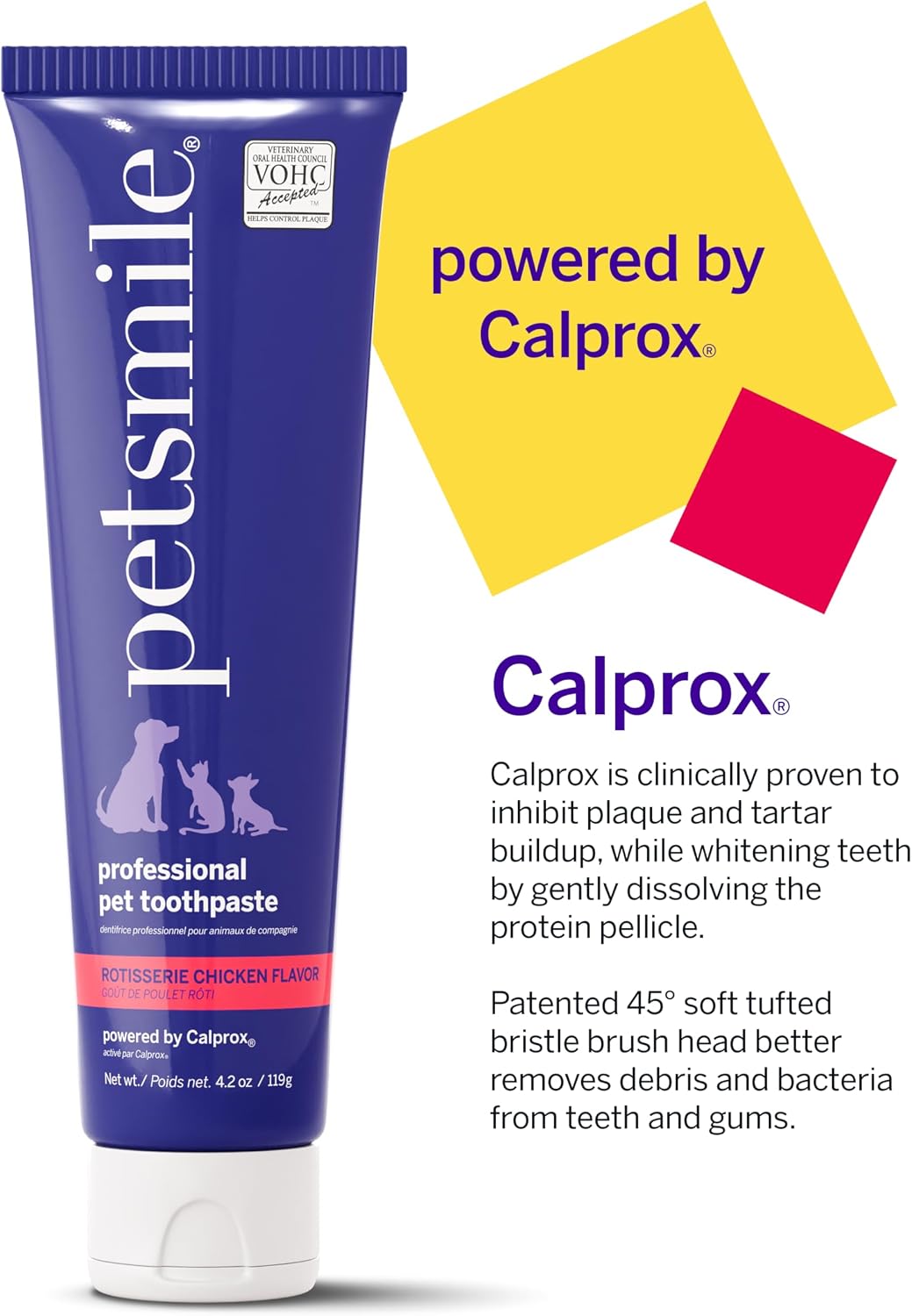 Petsmile VOHC Accepted Toothpaste, Rotisserie Chicken 4.2 Oz, Cats + Dogs
