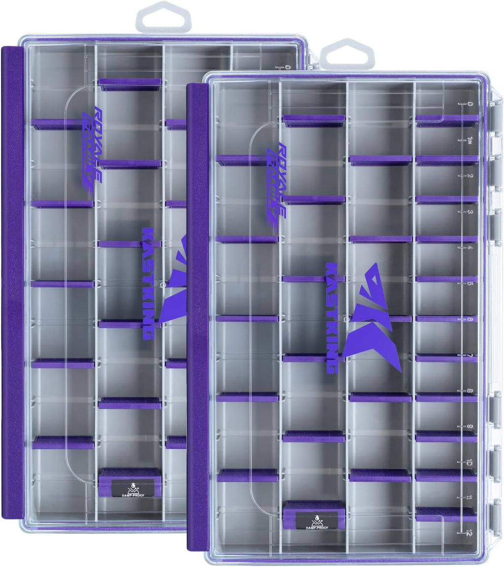 KastKing HyperSeal Waterproof Tackle Box, 3700 2 Packs, Purple